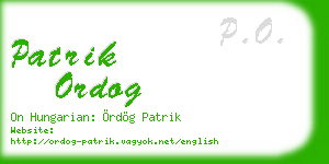 patrik ordog business card